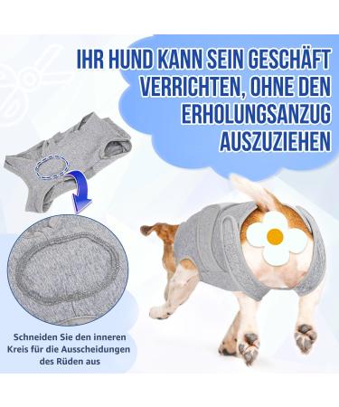 Slowton Dog Recovery Suit - Soft Breathable Anti-Wound Licking Zipper Suit for Male Dogs After Surgery - Comfortable E-Neck Band Gray - Buy Online on SooperMarket.com