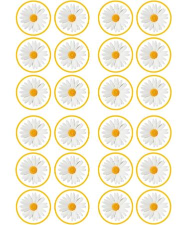 24 Daisy Flower Edible PREMIUM THICKNESS SWEETENED VANILLA Wafer Rice Paper Cupcake Toppers/Decorations UNCUT - Buy Online on SooperMarket.com