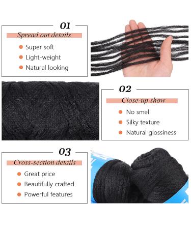 RuiYok 4Pcs Natural Black Brazilian Wool Hair for Braids - Acrylic Hand Knitting Yarn for Hair Braiding & Extensions - Jumbo Braids, Faux Locs & Senegalese Twists (1B) - Buy Online on SooperMarket.com