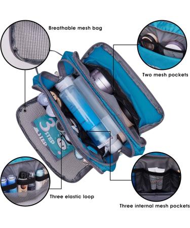 WANDF Toiletry Bag Water-Resistant Nylon Travel Wash Bag Lightweight Dopp Kit for Men and Women (A-Sky Blue) - Buy Online on SooperMarket.com
