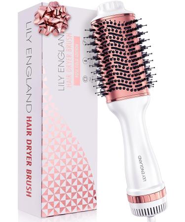 Lily England Hair Dryer Brush - Hot Air Brush with Adjustable Temperature - Hot Brush for Hair Styling - Hot Air Styler & Heated Hair Brush Dryer