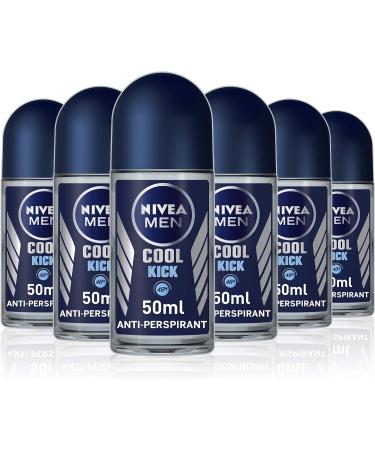 Nivea Men Energy Shower Gel 250 ml - Pack of 6 & MEN Cool Kick Anti-Perspirant Deodorant Roll On Pack of 6 (6 x 50 ml) Fresh Men's Roll On Deodorant + Fresh Masculine Fragrance + Anti-Perspirant Deodorant MEN Cool Kick - Buy Online on SooperMarket.com