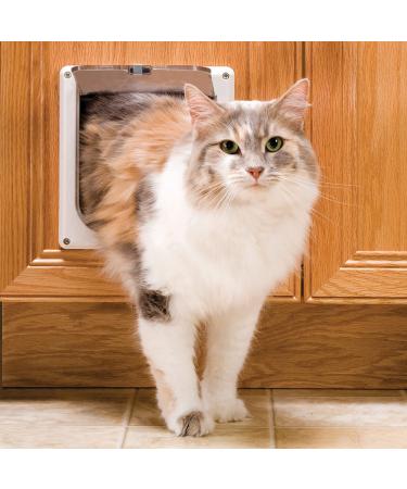 PetSafe Cat Door for Interior Doors - 2-Way or 4-Way Locking Pet Door Flap - Privacy for Cat Litter Box or Automatic Feeder - Durable Frame, DIY Easy Install, Hardware Kit - Pets Up to 15 lb (240 Oz) 2-Way Lock