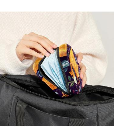 Watercolor Fox Sanitary Napkin Storage Bag - Portable Menstrual Cup Pouch for Women - Multi-colored Design - 1Pc - Buy Online on SooperMarket.com
