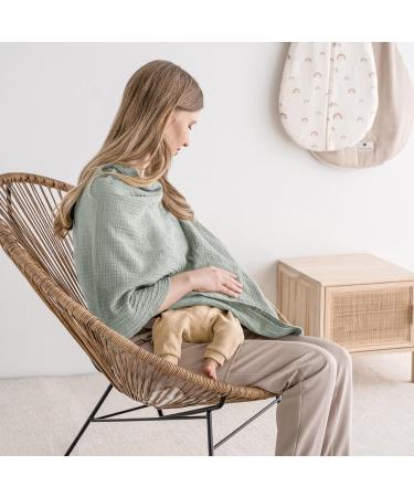 Julius Z llner Nursing Cover - 100% Muslin Cotton OEKO-TEX STANDARD 100 Made in Germany - Green | International Shipping Available - Buy Online on SooperMarket.com