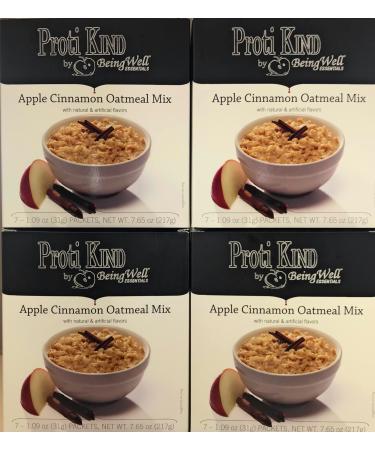 Proti King High Protein Oatmeal for Weight Loss - 7 Servings per box - 15g Protein - 120 Calories (Apple Cinnamon 28 servings)