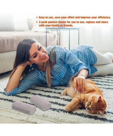 2-Piece Pet Hair Removal Tool | Bimsstein Foot Care & Corneal Remover | Easy Clean Carpet Couch & Furniture - 4 Inches - Buy Online on SooperMarket.com