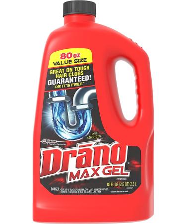 Drano Max Gel Clog Remover 80 oz - Powerful Drain Cleaner for Stubborn Clogs - Buy Online on SooperMarket.com