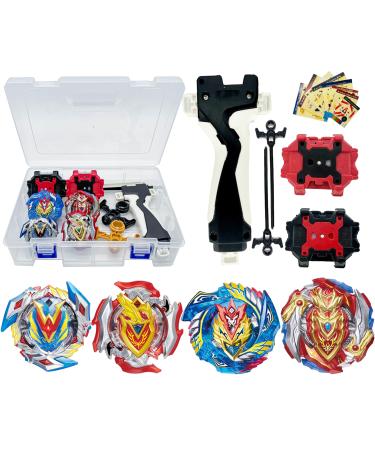 Gytobytle Valkyrie&Achilles 4-piece Bey Battle Top with Box Metal Fusion Blade Spinning Top Set with Launcher Handle Valkyrie&Achilles 4in1