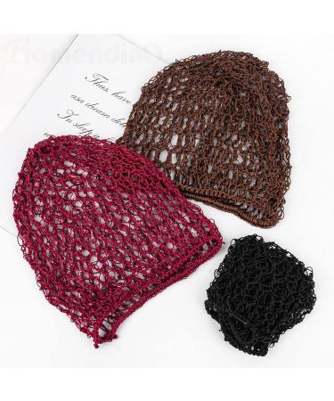 3 Pack Framedino Mesh Hair Net Crochet Snood Caps for Women - Stylish Sleepwear - Buy Online on SooperMarket.com