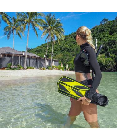 SIER Soft Silicone Full-Foot Swim Fins | Efficient Thrust | Tight Fitting | Yellow | EUR 39-40 US Men 6-7 Women 7-8 - Buy Online on SooperMarket.com