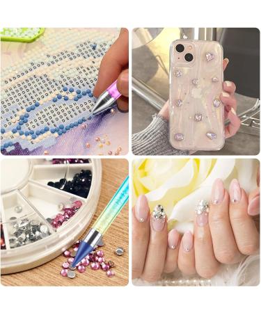 Bewudy 3 Pcs Nail Rhinestone Picker Dotting Pen Set | Dual-ended Wax Pencil Tool for Nail Art DIY Decoration | Jewelry Dotting Pen in Blue Pink Purple - Buy Online on SooperMarket.com