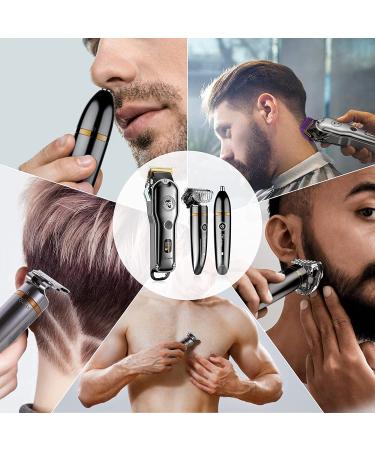 Hatteker Cordless Hair Clipper & Trimmer Kit - T-Blade, Beard & Nose Trimmer - Professional Grooming, IPX7 Waterproof - Buy Online on SooperMarket.com