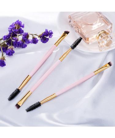 Frienda 3 Pack Eyebrow Brush & Spoolie Set - Double Handle Angled Brush and Comb for Brow Powders, Waxes, Gels - Pink - Buy Online on SooperMarket.com