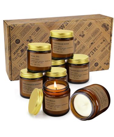 8 pieces set fragrance candles in the glass of rose teak amber mint grapefruit candles for room fragrance 800g soy wax relaxing aromatherapy candles in glass candles set mother birthday anniversary festival 8 pcs
