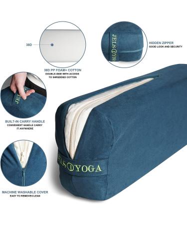 JELS Premium Yoga Bolster Pillow for Restorative & Yin Yoga | Machine Washable & Supportive Meditation Cushion | Sapphire - Buy Online on SooperMarket.com