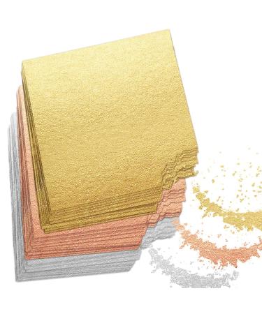 Koogel 300 Pcs Imitation Gold Leaf, 5.5 Inch Gold Leaf Gilding Gilding Foil Imitation Gold for Painting Arts Crafts DIY Furniture Decoration