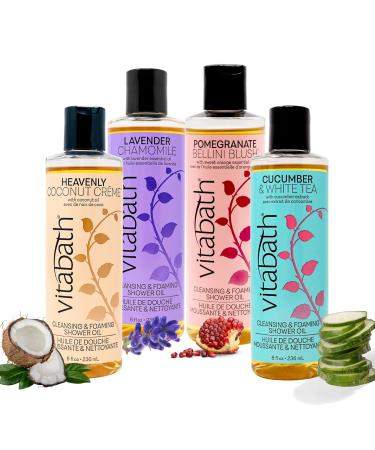 Vitabath Cucumber & White Tea Shower Oil - Nourishing Body Wash for Dry Skin - 8 fl oz - Refreshing Hydration for Women & Men - International Shipping Available - Buy Online on SooperMarket.com