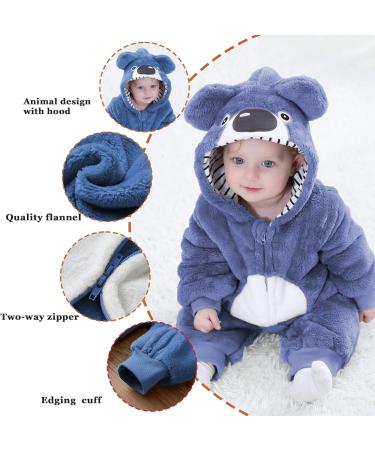 Doladola Unisex Baby Animal Romper - Spring/Autumn Flannel One Piece Pyjamas (12-18 Months, Bluekoala) - Buy Online on SooperMarket.com