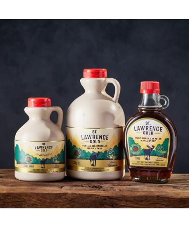 St Lawrence Gold Maple Syrup 250ml - Grade A 100% Pure Canadian Amber Maple Syrup for Pancakes, Waffles, and Cocktails - Buttery Caramel Taste - Gluten-Free Vegan - 250ml (Pack of 1) - Buy Online on SooperMarket.com
