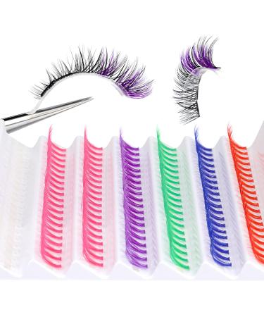140Pcs CC Curl Colored Lash Clusters for DIY Eyelash Extensions | ALPHONSE Style A - 6 Colors - Buy Online on SooperMarket.com