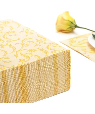 Buy Papstar 50 Napkins ROYAL Collection | 1/4 Fold Yellow Damascato - 40x40 cm | International Shipping Available - Buy Online on SooperMarket.com