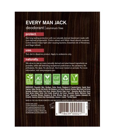 Every Man Jack Cedarwood Deodorant 3.0 oz - Natural Protection - Buy Online on SooperMarket.com