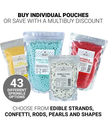 Culpitt Select Sprinkles | Black Sugar Strands Cake Sprinkle Decorations For Cakes Cupcakes Cookies Ice Cream and Desserts | 500g Strands Black - Buy Online on SooperMarket.com