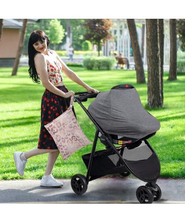 Pastel Pink Leopard Print Wet Dry Bags Set - Waterproof Reusable Diaper Bag for Travel & Beach - 2pcs - Buy Online on SooperMarket.com