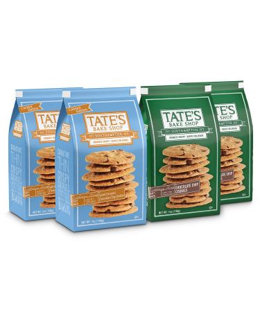 Tate's Bake Shop Cookies Variety Pack, Salted Caramel Chocolate Chip & Chocolate Chip Cookies, 4 - 7 oz Bags