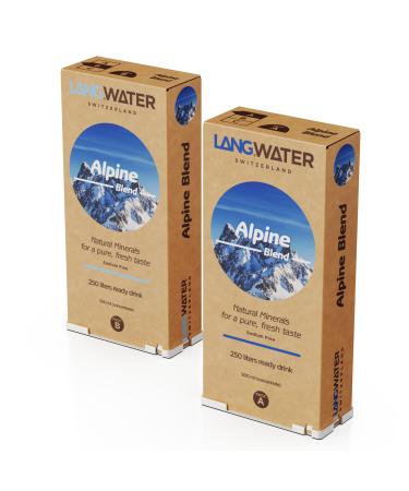 Langwater alpine blend minerals mix - magnesium potassium for water remineralization suitable for the well - fresh taste simple application - 2 Pack
