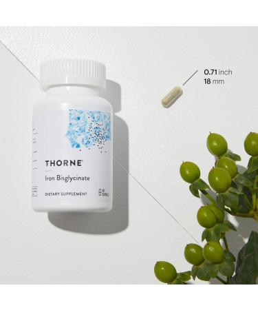 Thorne Iron Bisglycinate - 25 mg Iron Supplement for Enhanced Absorption Without Gastrointestinal Side Effects - 60 Capsules - 60 Servings - Buy Online on SooperMarket.com