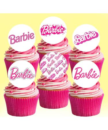 24 x Pre-Cut Barbie 8 Edible Stand up Wafer/Rice Paper Cupcake Cake Toppers Birthday Party Pink Decorations - Buy Online on SooperMarket.com