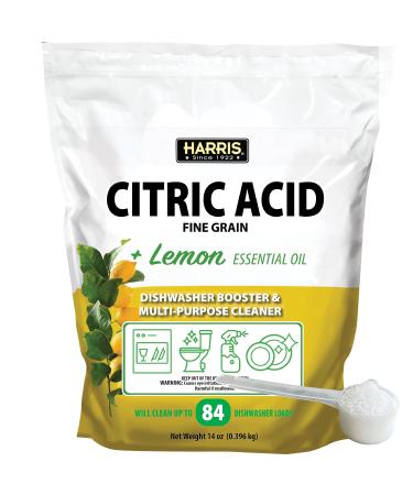 Harris Citric Acid Dishwasher Booster and Multipurpose Cleaner 14oz Cleans 84 Dishwasher Loads with Scoop Included