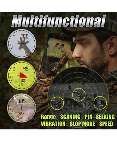 BIJIA Hunting Rangefinder- 6X 650/1200 Yards Multifunction Laser Rangefinder for Hunting, Shooting, Golf, Camping - Slope Correction, Flag-Locking, Vibration, Speed, Angle Scan - 650 Yards - Buy Online on SooperMarket.com