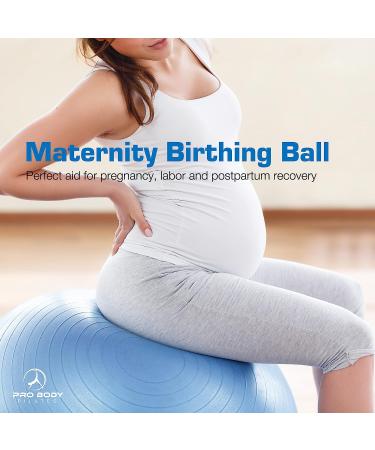 ProBody Pilates Ball - Blue 55cm Exercise Yoga Ball for Fitness, Pregnancy, Balance - Gym Grade Stability Ball Chair for Home & Office w/Pump - Buy Online on SooperMarket.com