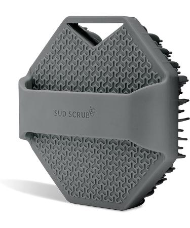 Antimicrobial Sud Scrub Silicone Body Scrubber - Exfoliating & Eco-Friendly Shower Brush for Sensitive Skin | Charcoal Infused - Buy Online on SooperMarket.com