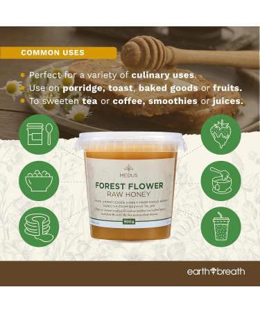 Earthbreath Forest Flower Raw Honey 900g - Pure Dark Unpasteurised & Unfiltered - Natural Sweetener for Cooking Tea Coffee Milk Juice - 900g Pack - Buy Online on SooperMarket.com
