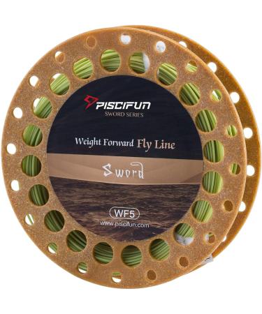 Piscifun Sword Fly Fishing Line WF-5F 100FT - Weight Forward Floating Fly Line for 1-10wt Rods - Moss Green Color - Buy Online on SooperMarket.com