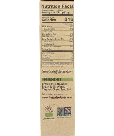 Star Anise Foods Gluten-Free Brown Rice Noodles with Green Tea - 24 Servings (8.6 oz) Pack of 6, Pho Vietnamese & Pad Thai Noodles - Buy Online on SooperMarket.com