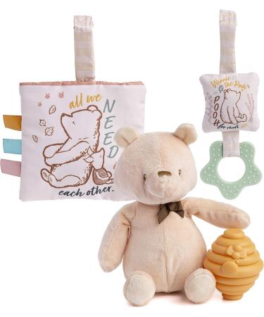 Classic Pooh 4 Piece Set with Stuffed Animal Toy - Piglet & Friends 9 inch - Baby Teether Included - Buy Online on SooperMarket.com