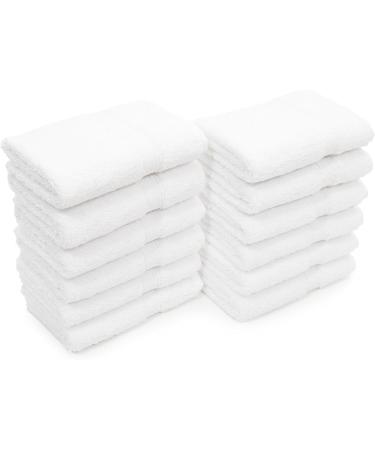 LT Elite Luxury Hotel & Spa Collection Turkish Terry Cotton Washcloth Set - 12 Premium White Washcloths - Buy Online on SooperMarket.com