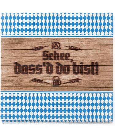 Ittenga Bayrisch Blau Wei Schee Napkins 30x30cm - 20 Pack 3-Layer for Oktoberfest & Festivals - Buy Online on SooperMarket.com
