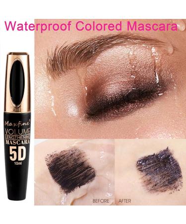 MIESCHER Brown Waterproof Mascara - Long Lasting 5D Silk Fiber Lash Mascara for Volumizing, Lengthening, and Defining Eye Lashes - Buy Online on SooperMarket.com