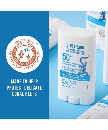 Blue Lizard Senstive SPF 50 Lotion Mineral Sunscreen Bundle (Pack of 2) & Sensitive Sunscreen Stick - 50 SPF + - 14g Sunscreen + Sensitive Sunscreen Stick - Buy Online on SooperMarket.com