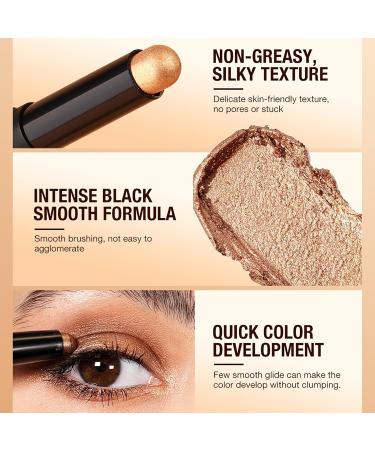 Shop Waterproof Eyeshadow Stick - 8 Colors | Long Lasting Highlighting Eye Makeup | Create Multi-Dimensional Looks - Buy Online on SooperMarket.com