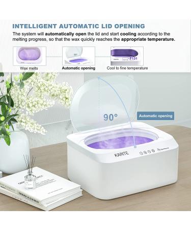 KARITE Paraffin Wax Machine with Auto Open Lid - Arthritis Paraffin Bath for Hands and Feet | Fast Wax Meltdown | Precision Temperature Control - 4500ml Warmer + 8 Refills (White) - Buy Online on SooperMarket.com