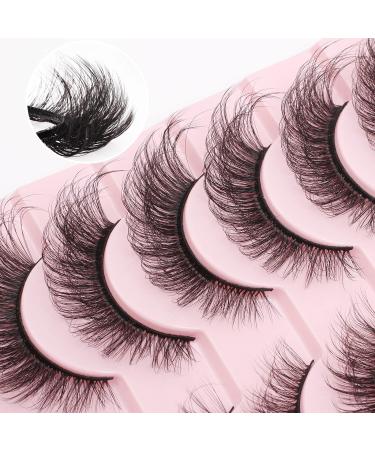 MilyBest 20mm Cat Eye False Eyelashes 10 Pairs - Fluffy Wispy D Curl Volume Natural Look Sets - Faux Mink A-Cat Eye Strip Lashes - Buy Online on SooperMarket.com