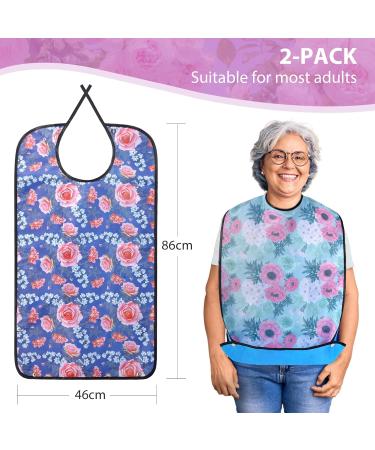 Baypify Adult Bibs for Seniors Waterproof Aprons for Adults for Men and Women Washable and Reusable Clothing Protectors with Mud Flaps Pink XL - Buy Online on SooperMarket.com