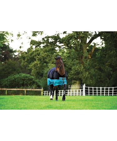 Horseware Mio T/O Lite Turnout Rug waterproof Black/Turq & Black HW 20 145 cm / 6 6